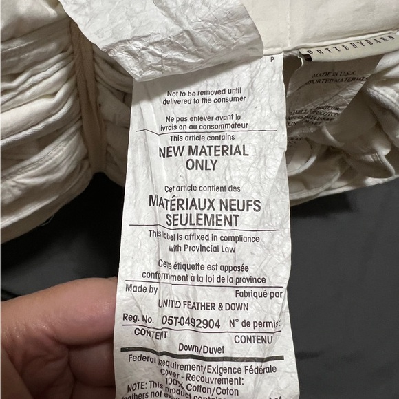 Pottery Barn 550 fp White Down Comforter Midweight Full/Queen - Picture 7 of 7